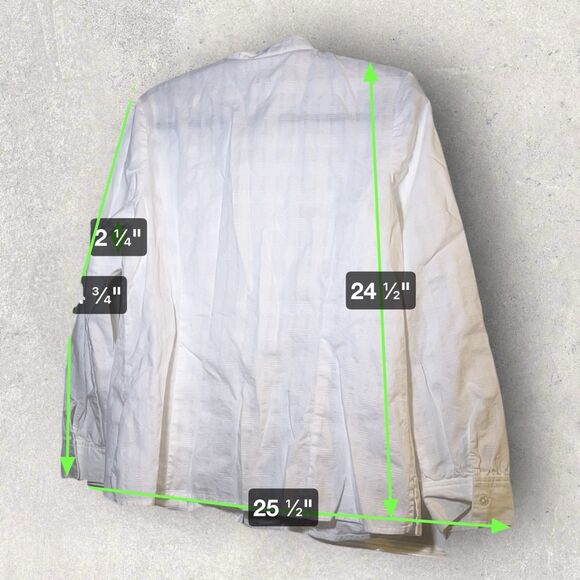 Vintage Lady Van Heusen Size L White Collarless Invisible Button Up Shirt - Picture 6 of 7